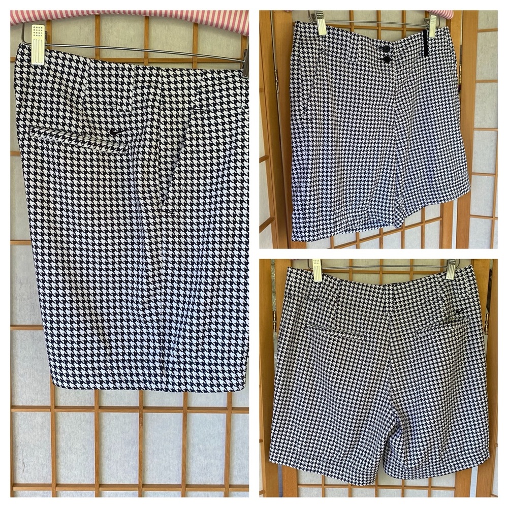 Nike Golf Black & White Herringbone Dri Fit Shorts SZ 6